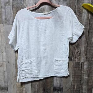 Francesca Bettini White Linen Top Italy